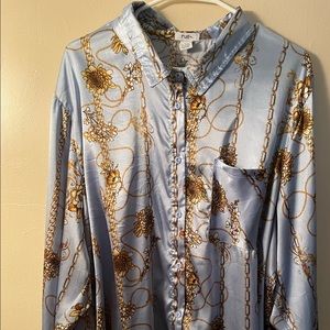 Women Silk Button Up 3XL